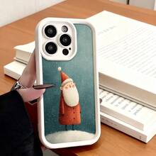 Funda de Teléfono Diseño de Santa Claus Navidad para iPhone 15 14 13 12 Pro Max y  Galaxy S24 S23 S22 S21 S20 Funda Protectora Regalo para Novio Novia Presente de Vacaciones - Negro - Ver 3