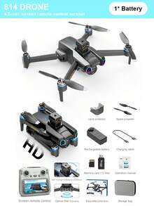 CASRRA Drone com Câmera. A nova versão 814 com controle de tela é um drone de fotografia aérea disponível nas cores preto e cinza claro. Ele é equipado com uma tela de exibição em tempo real de 4,5 polegadas, controle remoto, motor brushless resistente a ventos fortes, suspensão por fluxo óptico e funções inteligentes de desvio de obstáculos, facilitando o início rápido para iniciantes.