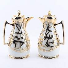 1 Pair 1000ml Thermal Insulated Coffee Pot, Keeps Coffee & Tea Warm; Double-Layer Hot Water Bottle, For Hot Beverages; Pink Glass Inner Bottle - Multicolor - View 2