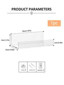 2/Pcs Acrylic Floating Storage Rack, 2 Pieces Set, Wall-Mounted Floating Storage Rack - Transparent Storage And Display Rack, Suitable For Bathroom, Kitchen, Living Room, Transparent Shower Storage Rack. Bathroom - Multicolor - View 17