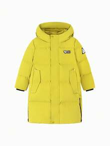 mini bala Triple-Proof Series Kids Long Down Coat Windproof Waterproof Warm Winter 2025 - Yellow Green - View 4