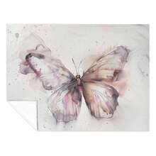 Pink Butterfly Animal Wings Pattern Flannel (7) Flannel Blanket Wool Soft Blanket Lightweight Plush Suitable For Sofa, Bed, Comfortable Sofa 66x90in(165x225cm).Luxuriously Soft, Perfectly Warm,Your Cozy Companion,Your Sofa's Best Friend - Multicolor - View 6