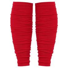 1 双加长足球/橄榄球护腿套，及膝压缩腿套，适合户外运动，手工褶皱