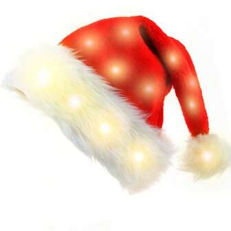 1pc Extra Thick & Plush Santa Claus Hat, Christmas Fluffy Santa Hat