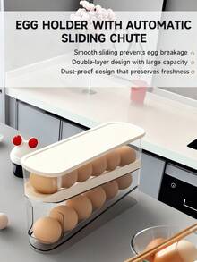 Egg Box Storage Refrigerator With Transparent Rolling Egg Rack Fresh Refrigerator Storage Box Food Rack Fresh-Keeping Special Artifact Put Inside The Door Rolling Eggs.Auto Rolling Fridge Egg Organizer, Space Saving Eggs Dispenser For Refrigerator Storager, Home Egg Holder. Kitchen Items Kitchen Accessaries Kitchen Kitchen Tools - Multicolor - View 9