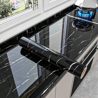 1 Roll Marble Contact Paper Wallpaper Peel And Stick, For Kitchen Cabinets Vinyl Self Adhesive Countertops Shelf Liner, 15.74 Inches X 393.7 Inches