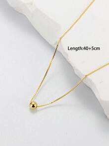 1pc Fashionable Charm Ball Pendant Necklace, Stainless Steel Versatile Necklace Suitable For Women's Daily Or Party Wear