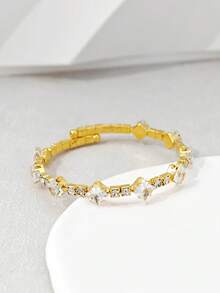 Brazalete con diseño de diamante de imitación - Amarillo Oro - Ver 2