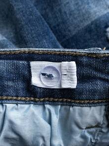 夏季男孩磨損貓鬍子洗水文字刺繡牛仔短褲