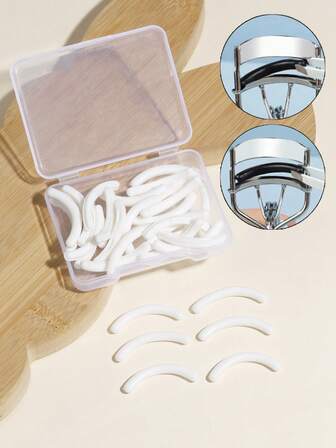30Pcs Eyelash Curler Refill Pads - Silicone Rubber Universal Eye Lash Curler Replacement With Clear Storage Box