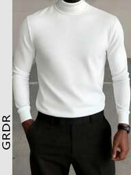GRDR Men's Casual Half-Turtleneck Long Sleeve T-Shirt, Suitable For Daily Wear And Commuting