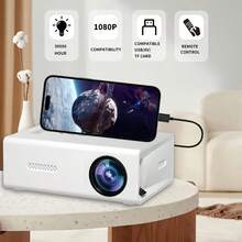 1台1080P迷你投影仪，高清便携，家庭影院，30000小时超长寿命，USB供电，兼容智能手机、笔记本电脑、台式电脑和高清电视，是户外露营、家庭影院、办公室、学校和演示的理想之选，也是节日送礼佳品。 - 多色 - 查看 2
