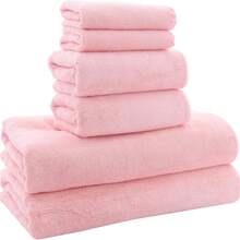 Soft Towel Set - Quick Drying - 2 Bath Towels 2 Hand Towels 2 Washcloths - Microfiber Coral Velvet Highly Absorbent Towel For Fitness, Bathroom, ,Spa,Sports, Yoga, Travel - Multicolor - View 2