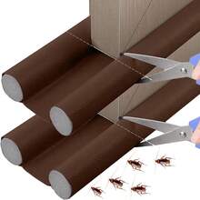 Dabi 2Pcs Puerta Tira de Sellado de Ventana - Protector y Guardapolvo para Puerta Autoadhesiva Cubrepolvo para Puerta Tope para Puerta de Bajo Puerta Reducción de Ruido Prueba de Polvo - Marrón - Todo (Marrn) - Ver 1