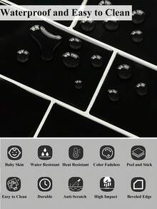WoStick Panel Dinding 3D Tekstur Bata Tahan Air, Stiker Ubin Dinding Perekat Mandiri yang Dapat Dilepas, Cocok untuk Dinding Belakang Dapur, Kamar Mandi, dan Dekorasi Liburan - Hitam - View 7