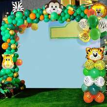 Jungle Animal Birthday Party Decorations |   Lion Giraffe Foil Foil Balloon Banner Set,Jungle Animal Balloons Birthday Decorations Summer Party Decorations For Boys Girls - Multicolor - View 5
