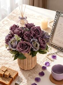 1 Stück/3 Stück/80 Stück künstliche Seiden-Pfingstrosen Blumenstrauß, geeignet für Frühlings-/Herbstdekoration, Hochzeitsvase, Zuhause, Restaurant, Schlafzimmer, Küche, Raumdekoration, Feiertage, Geburtstagsparty, Garten - 1 Lila - Übersicht 8