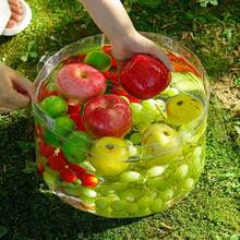 便携式可折叠洗衣袋兼多功能洗脸盆 - 透明可折叠水桶，适用于衣物、蔬菜、露营、旅行 - 节省空间设计，实用户外水桶，现代多功能水桶，多层隔层，露营必备，经久耐用，居家收纳，洗衣袋