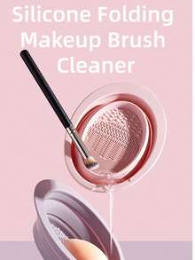 1 Piece Foldable Silicone Makeup Brush Cleaning Bowl – Portable Tool For Brushes, Puffs & Sponges, Essential For Cleaning & Drying Makeup Tools With Excellent Effect Purple - 紫色 - 查看 4