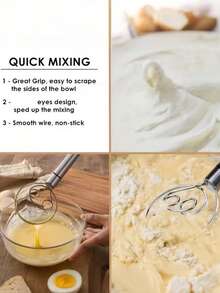 1个/2个不锈钢揉面器，手持式面包揉面器，带刮刀，双孔快速搅拌工具，适用于烹饪、打蛋、烘焙，厨房小工具，适用于餐厅、餐车、面包店 - 免运费 - 彩色 - 查看 10