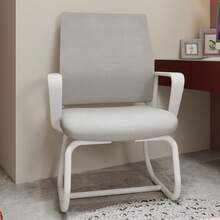Home Office Chairs - Grey + White + Metal + Mesh + Wood + Fabric - View 2