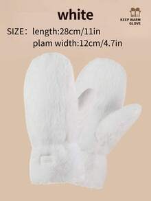 1只保暖抓绒仿皮草露指手套，可爱小众设计，适合户外活动、购物，加厚设计，冬季保暖 - 彩色 - 查看 9