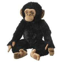 IKEA SANDLÖPARE Plush Toy, Chimpanzee, Children's Animal Doll, Super Soft And Cute, With Nylon  Strap, 32cm Long (Black). - Black - View 1