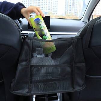 Multi-Functional Car Seat Back Storage Net Bag Organizer Pouch For Universal Interior, Large Capacity Hanging Backseat Caddy With Multiple Pockets And Mesh Compartment, Foldable Convenient Travel And Daily Use For Kids, Baby Accessories, Toys, Snacks, Water Bottles, Tablets And Phones, Pet Supplies, Road Trip Essential, Family Commute, Back-To-School And Holiday Travel Companion, Easy Install, Space-Saving Car Organizer