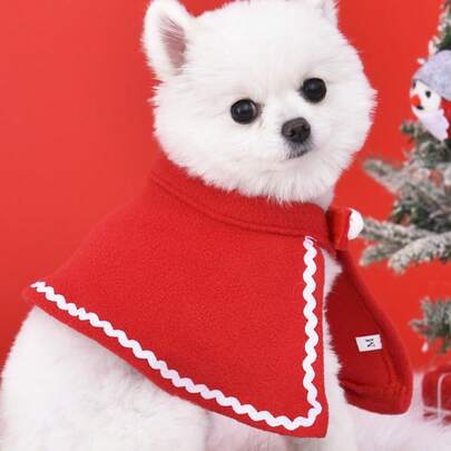 1件宠物圣诞斗篷，节日狗狗服装，适合小型犬
