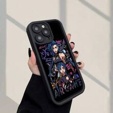 Featuring A Stylish And Elegant Cartoon Girl Design, This Thick, Protective Soft Case Offers Full Coverage For A Variety Of Apple Models, Including The 11/12/13/14/15/16/17 Pro, Pro Max, And SE Series. - 黑色 - 查看 2
