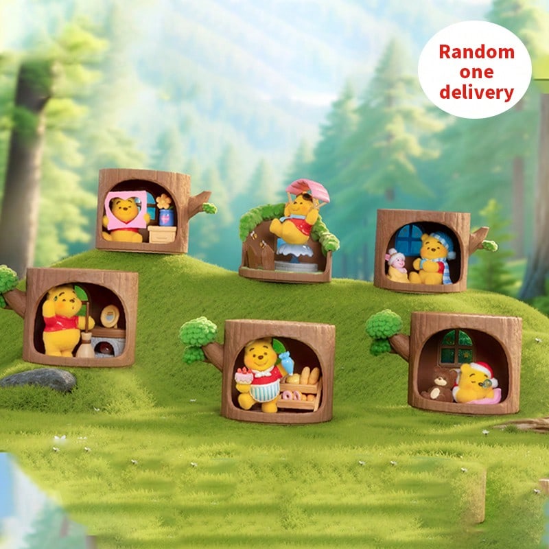 Miniso Disney Winnie The Pooh Forest Treehouse Series Figurine Blind Box - Finely Reproduces The Forest Treehouse Scene, With Vivid And Cute Characters Like Winnie The Pooh. Placing It In A Display Cabinet Creates A Personalized Fairy-Tale Mini-World (1 PC Random Delivery) - Multicolor - View 1
