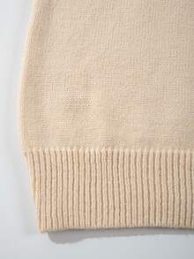 Unisex Casual Crew Neck Long Sleeve American Flag Knit Sweater, Versatile For Winter - Apricot - View 6