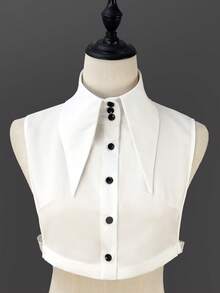 1 chiếc cổ áo len ve áo có thể tháo rời mới dành cho nữ, cổ áo sơ mi trang trí, dùng cho trang phục mùa thu/đông để trang trí Giáng sinh - Nhiều màu - Xem 1