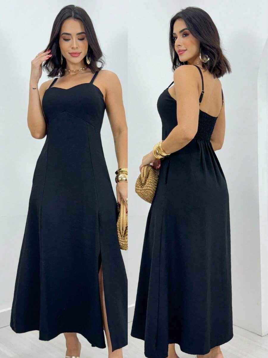 Women's Long Dress For Summer Weddings - màu đen - Xem 1