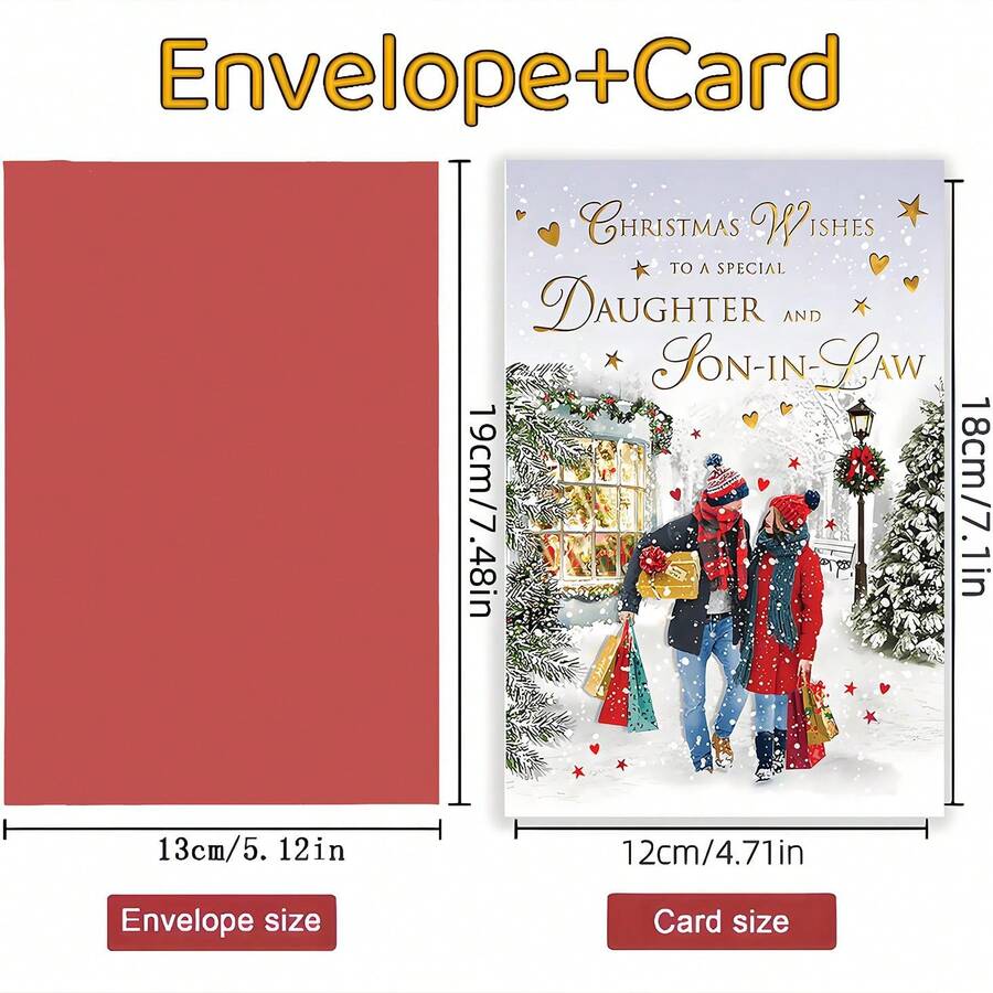 Warm Christmas Greeting Cards, Christmas Wishes For Daughters And Sons In Law, Heartwarming Christmas Greeting Cards, Family Emotional Transmission Christmas Cards, Christmas Cards, Holiday Creative Cards, Thank-You Cards With Envelopes, Christmas Greeting Cards, Blessing Cards, Blank Cards - Sets - View 1
