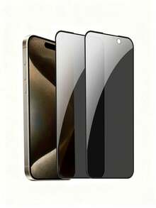 2pcs Privacy Screen Protector Compatible With 17/17 Pro/17 Pro Max/17 Air/15/15 Pro Max, Fits 14/13/12 Pro Max Edge, 9H Tempered Glass Full Coverage Anti-Peep Screen Protector For 11/XR 6.1 Inch - Black - View 24