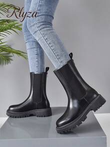 2025年秋冬风格秋季服装：女士时尚靴子、时尚搭配裤 - 黑色 - 查看 3