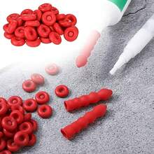 5/10个红色硅胶密封盖，用于密封剂 - 开口管密封和储存，适用于家庭和户外使用，密封解决方案 - 美观密封 - 硅胶盖 - 紅色 - 查看 2