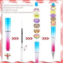 48pcs Random Colorful Beaded Ball Pen Silicone Bead Focus Bead DIY Pen Can Make Pen Creative Handicraft - 48 bút màu ngẫu nhiên - Xem 7