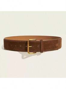 4pcs/2pcs/1pc Women Plus Size Retro Casual Metal Buckle Velvet Skinny Waist Belt, Suitable For Dresses, Jeans, Parties, Business Meetings, Autumn/Winter, Great Christmas And Valentine's Day Gift For Girlfriend - Multicolor - View 6