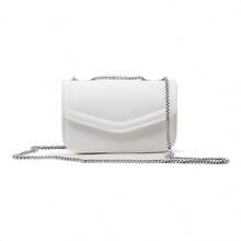 Basic Minimalist Metallic Crossbody Bag For Summer Parties. - Blanco - Ver 1