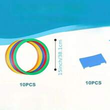 Kids Jumping Hoop Toy, Physical Fitness & Sensory Training, Skipping Rope & Hoop Toss Game - Indoor/Outdoor Fun Play, Balance & Agility Training Toy, Mixed Colors, Suitable For Outdoor Sports & Parent-Child Interaction Early Education Toy