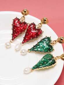 1PC European And American Heart-Shaped Strawberry Baroque Earrings, Light Luxury And High-End Style, Versatile Earrings, Court Style Retro Earrings