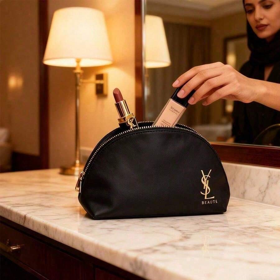 Yves Saint Laurent 19 * 15 * 7cm Black Makeup Bag Organizer Tote Bag, Large Capacity Travel Portable - Black - View 1