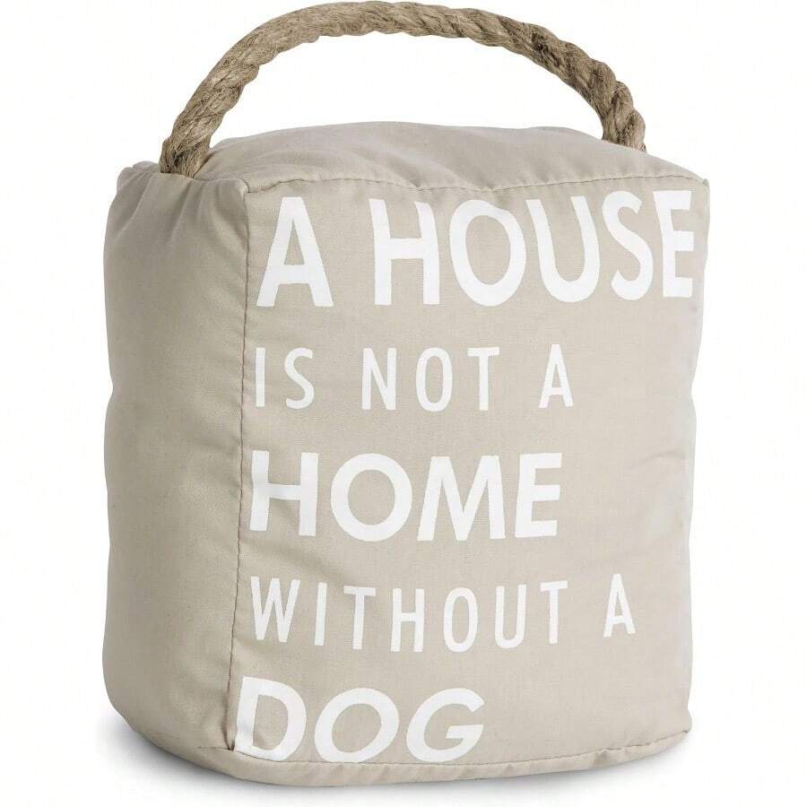 Pavilion - Tapón para puerta abierta de 5 x 6 pulgadas color café con texto "A House is not a Home Without a Dog" - Bronceado - Ver 1