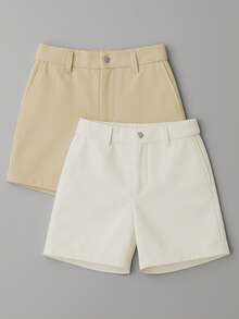 Men's Tailored Bermuda Shorts Kit, Preppy, Casual, Elegant - 白沙 - 查看 9