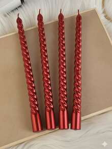 1盒长蜡烛，红色、金色、银色、白色、黑色蜡烛，优雅高挑，适用于婚礼宴会、餐桌摆饰、婚礼桌面装饰道具，无味无烟，烛光晚餐、派对、家居装饰、圣诞节、生日、周年纪念日、派对装饰蜡烛、家庭餐桌装饰蜡烛、家居装饰长蜡烛，欧式浪漫无烟长蜡烛，圣诞装饰，房间装饰，圣诞礼物 - 彩色 - 查看 10