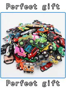 Random 50/20/30/40/10Pcs Means Of Transportation Shoe Charms,Cars, Racing Cars, Off-Road Vehicles, Engineering Vehicles, Motorcycles, Aircraft, Fire Engines, Etc,Suitable For Cartoon Pendant, Shoe Decoration, Hollow Out Clogs Charms, Shoe Clips, Personalized Soft Rubber Shoe Accessories, Great For Birthday, Holiday Gifts, Fillers, And Christmas/Halloween Party Favors