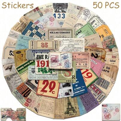 50pcs/Pack Vintage Aesthetic Sticker Labels, Reusable Decorative Stickers With Inspirational Quotes, Vibrant Colors, Asymmetrical Shapes, Suitable For Water Bottles, Laptops, Skateboards, Notebooks, Scrapbooks And Party Supplies | Graffiti Style | Durable Stickers, Fun Stickers