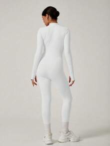1pc Women Outdoor Sports White Long Sleeve Ski Jacket, Fashionable Ski Suit For Ladies, Women Ski Wear For Winter Sports - 白色 - 查看 8